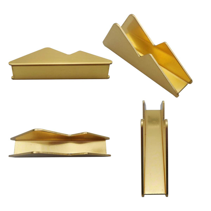 [Australia - AusPower] - Enyuwlcm Metal Business Card Holder for Desk Brass Business Card Stand for Office Tabletop Counter Organizer Gold 2 Pack 