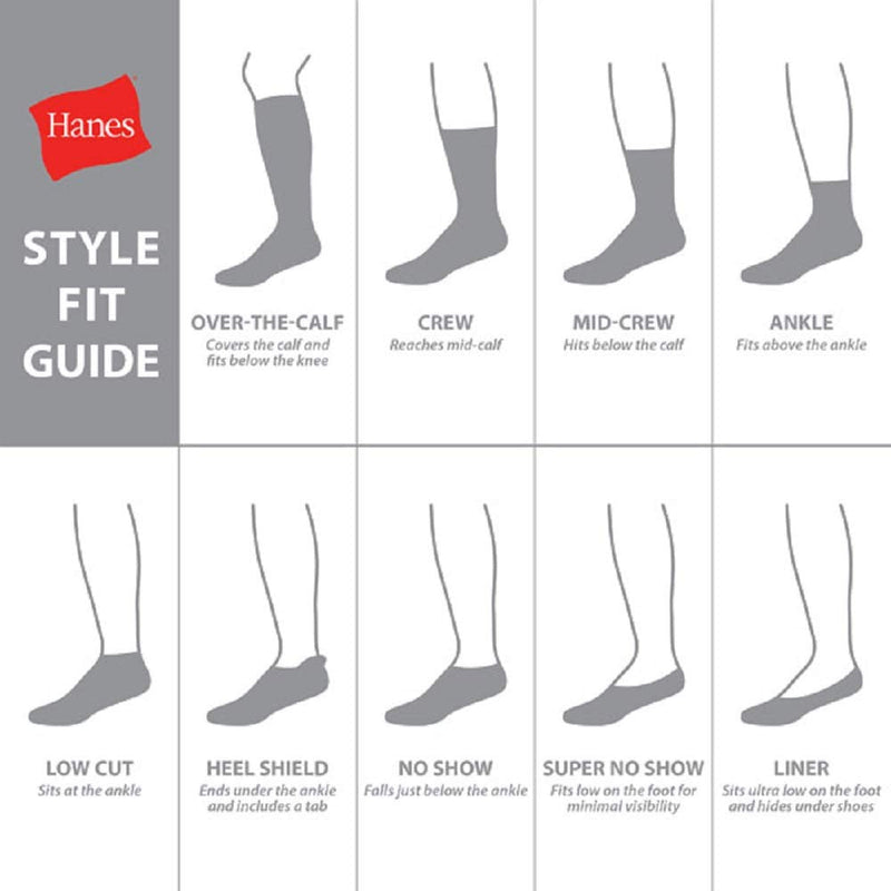 [Australia - AusPower] - Hanes Men's 6-Pack FreshIQ Odor Control X-Temp Comfort Cool Crew Socks 6-12 Black 