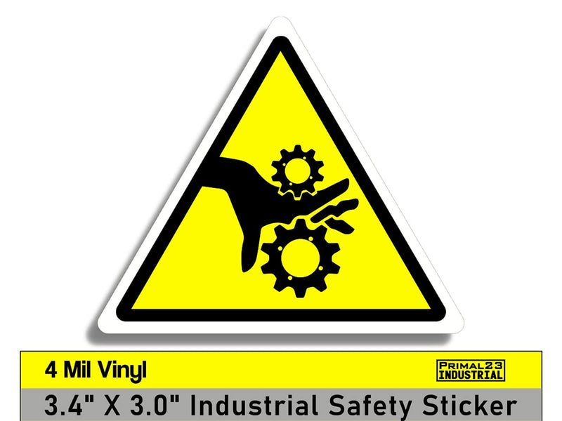 [Australia - AusPower] - (25 Pack) - 3" Modern Triangular Pinch Point Safety Stickers - Yellow and Black Pinch Point Safety Stickers 