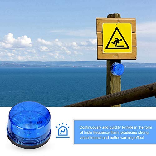 [Australia - AusPower] - 12V Blue Alarm Signal, Blue LED Strobe Beacon Alarm Flashing Light without Sound Explosion-proof, Can be Used in the Field for Home Security Alarm System 