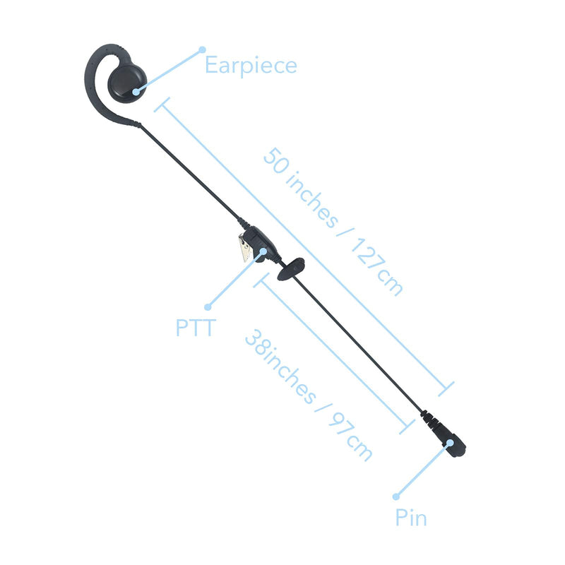 [Australia - AusPower] - ProMaxPower C-Shape Swivel Earpiece Headset with PTT Button & Microphone for Motorola Two-Way Radios XPR7350e, XPR7550, XPR7580, XiR-P8268, MTP850, APX4000 