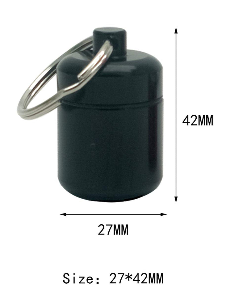 [Australia - AusPower] - FAYALA 2 Packs Aluminum Pill Container Keychain and Earplugs Casing Box Small and Cute Blue and Black 