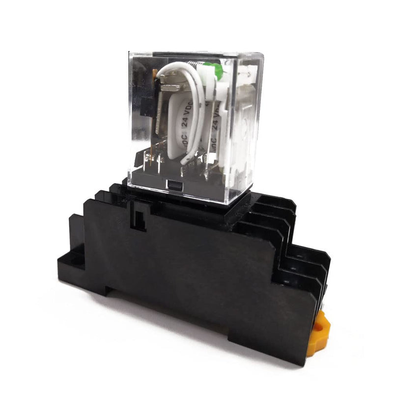 [Australia - AusPower] - ATO DC 24V Coil 14-Pin Electromagnetic Power Relay 4PDT 4NO 4NC HH54P MY4NJ with Plug-in Terminal Socket Base 