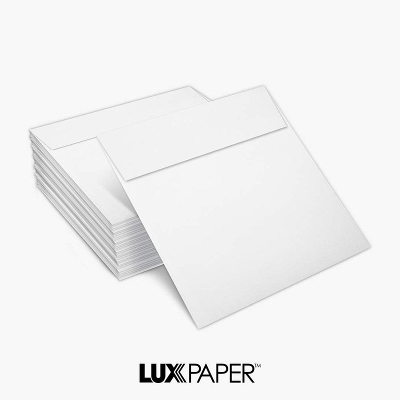 [Australia - AusPower] - LUX Paper Square Invitation Envelopes for 5 1/4 x 5 1/4 Cards in 80 lb. Bright White, Printable Envelopes for Invitations, with Peel & Press Seal, 50 Pack, Envelope Size 5 1/2 x 5 1/2 (White) 80lb. Bright White 