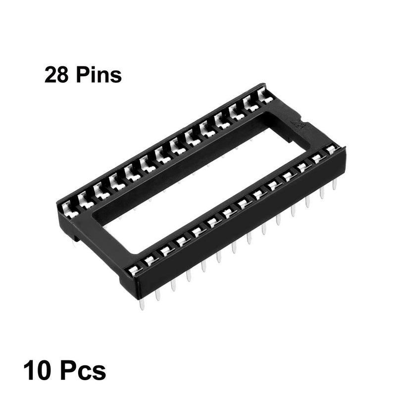 [Australia - AusPower] - uxcell 10pcs DIP IC Chip Socket Adaptor 2.54mm Pitch 15.24mm Row Pitch 2 Row 28 Flat Pins Soldering 