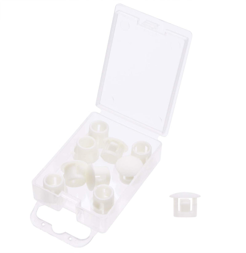 [Australia - AusPower] - ONLYKXY 10 Pcs 5 MM Diameter Nylon Plastic Round Snap in Type Locking Furniture Hole Plugs Button Protective Cover Cap Head Color White (White 5mm/0.2inch) White 5mm/0.2inch 