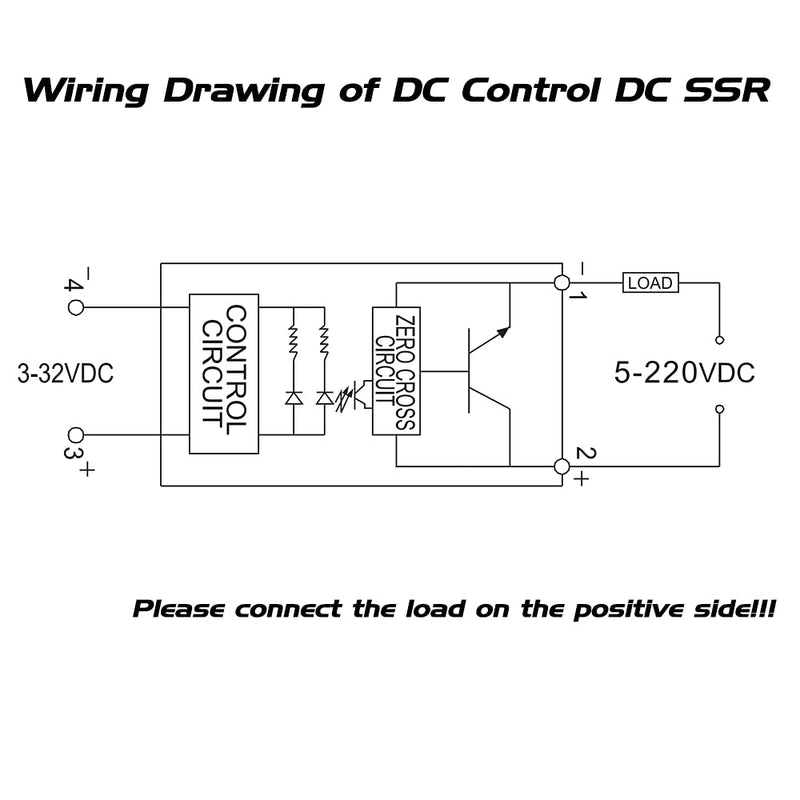 [Australia - AusPower] - CG Solid State Relay SSR-25DD DC to DC Input 3-32VDC To Output 5-240VDC 25A Single Phase Plastic Cover DC to DC 25A 