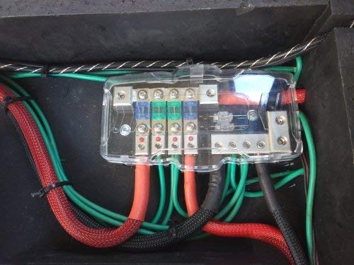 [Australia - AusPower] - TIYANG Camper Car Audio Distribution Fuse Block with Ground Mini ANL Fuse Box Distribution Block 0/4ga 4 Way Fuses Holder 30A 60A 80Amp Red LED Indicator 