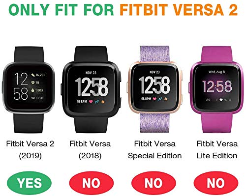 [Australia - AusPower] - LUCXXI Case Compatible with Fitbit Versa 2 Screen Protector, 2 Pack TPU Slim Soft Full Cover Case Bumper Frame Protective for Fitbit Versa 2 Smart Watch[Scratch-Proof] Clear+Clear 