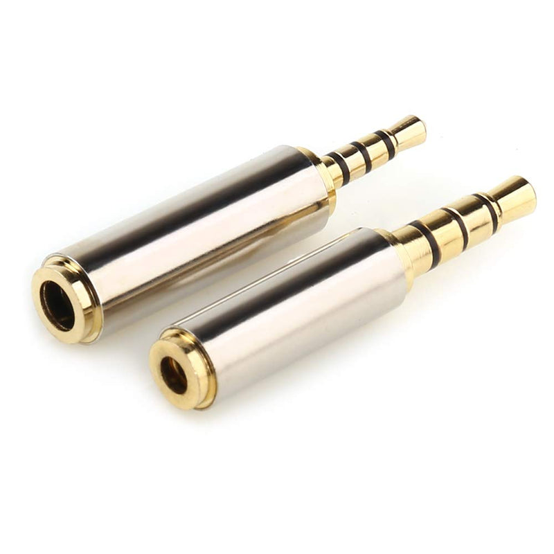 [Australia - AusPower] - LEOU 3.5mm Male to 2.5mm Female and 2.5mm Male to 3.5mm Female Audio Headphone Adapter Headset Converter 3 Ring Gold Plated Jack Plug Stereo -2PCS 