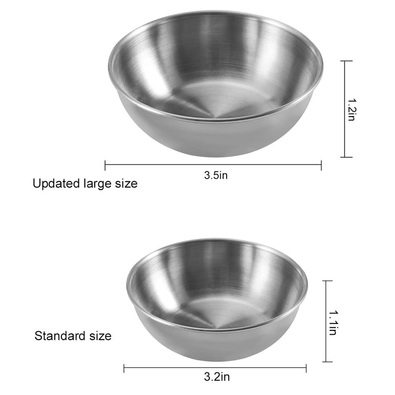 [Australia - AusPower] - Amytalk 8 Pack 3.5inch Stainless Steel Sauce Dishes Mini Individual Saucers Bowl Round Seasoning Dishes Sushi Dipping Bowl Appetizer Plates (Sliver) Sliver 