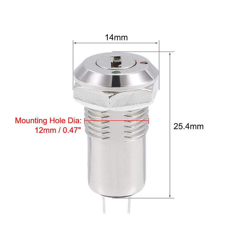 [Australia - AusPower] - uxcell 12mm 2 Positions on OFF Electric Keylock Push Button Switch 