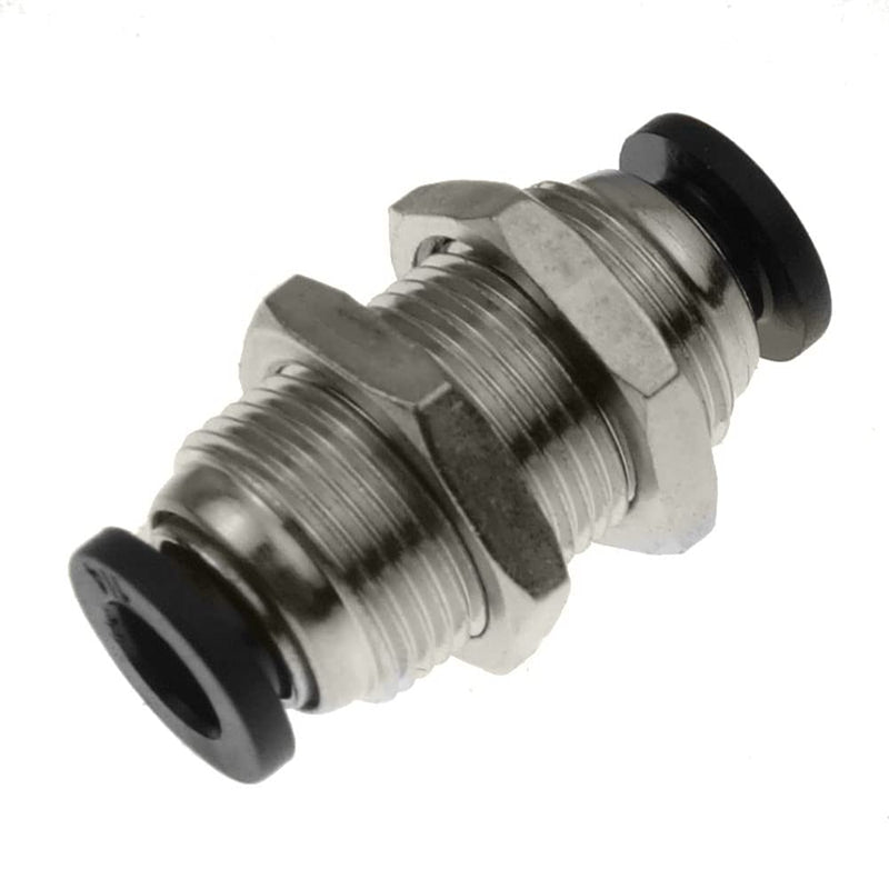 [Australia - AusPower] - Jienk 10Pcs Bulkhead Union 1/4" x 1/4" Tube OD Push to Connect Tube Fitting, PMM-1/4 Pneumatic Quick Connect Air Fitting 1/4" OD 10 