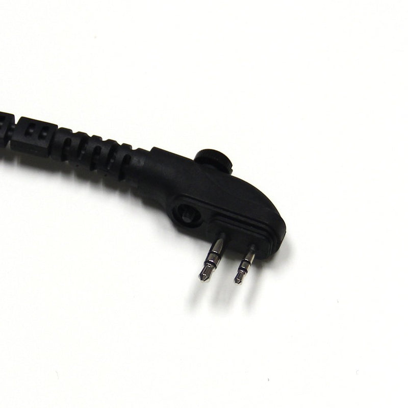 [Australia - AusPower] - MaximalPower Clear Coil Tube Earbud Headset PTT Mic w/Kevlar HYTERA 2-Pin Plug with Screw Black 