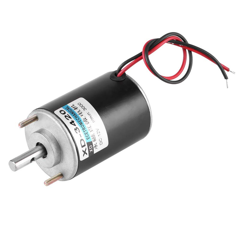 [Australia - AusPower] - XD-3420 DC Electric Motor, 12V High Speed Permanent Magnet DC Motor, Mini Electric Gear Motor, Low Noise, Low Loss, for Grinding Machine, Medical Equipment, Small Cutting Bench (12V 3000RPM) 