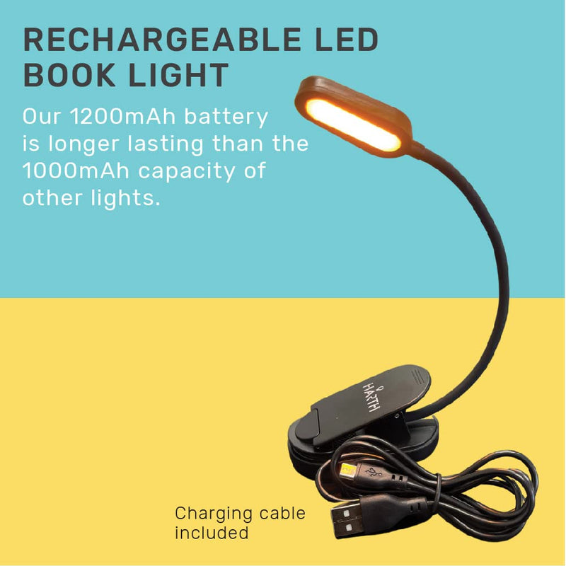 [Australia - AusPower] - Blue Blocking Book Light. Eye Care Sleep Aid Amber Night Light Reading Clip On Simulates Sunset Indoors. Rechargeable Battery with Dual Brightness Settings 