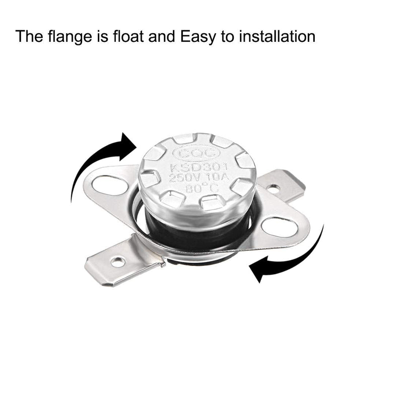 [Australia - AusPower] - uxcell KSD301 Thermostat 80°C/176°F 10A Normally Closed N.C Adjust Snap Disc Temperature Switch for Microwave,Oven,Coffee Maker 2pcs 