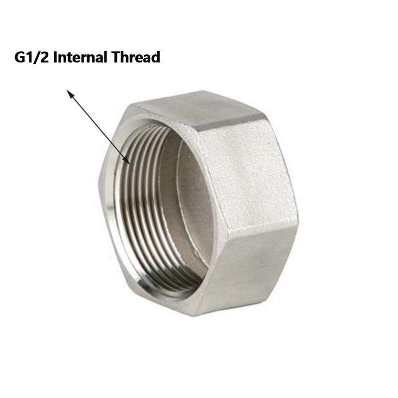 [Australia - AusPower] - 1/2” Stainless Steel 304 Cast Internal Thread Pipe Fitting, Hex Head Plug (4Pcs) 1/2” Internal Thread 