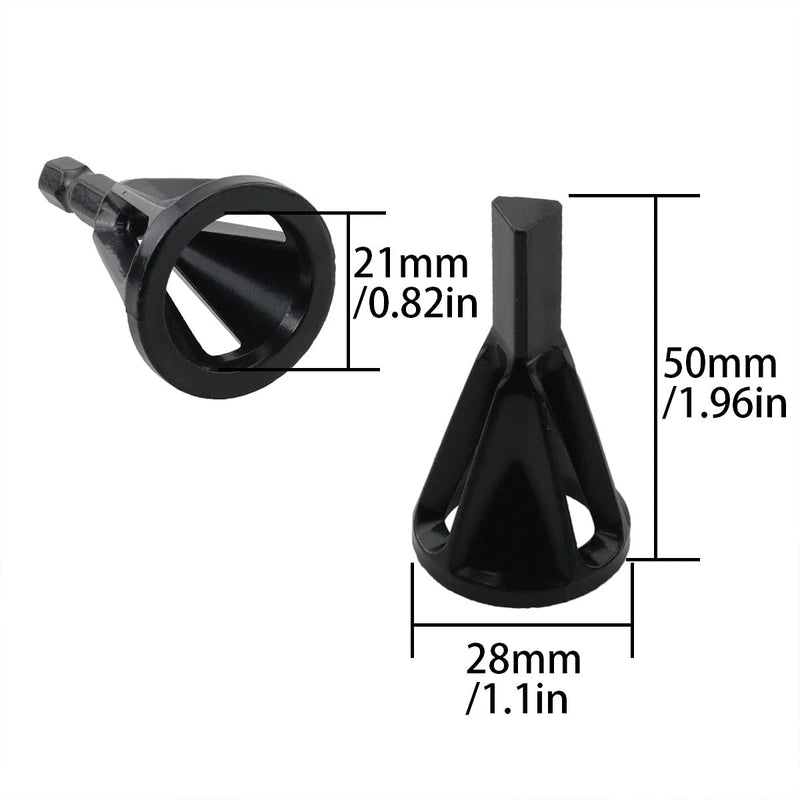 [Australia - AusPower] - ZRM&E 2Pcs Deburring External Chamfer Tool Hard High Speed Stainless Steel Remove Burr Quickly Repairs Tools for Drill Bit Triangle Shank and Hexagon Shank External Chamfer, Black Six Slots 