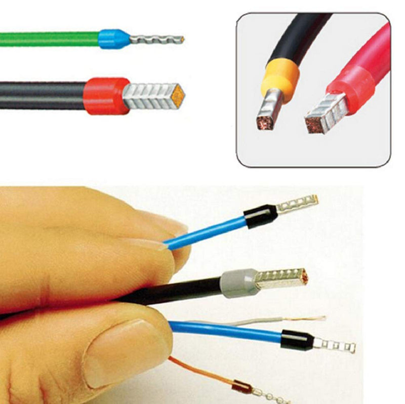 [Australia - AusPower] - EL-SKY 800pcs Assortment Ferrule Wire Copper Crimp Connector, Wire Terminals Kit, Wire Connector Kit, Insulated Cord Pin End Terminal AWG 22-10 Kit 