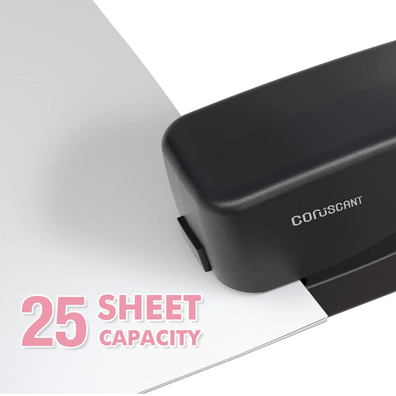 [Australia - AusPower] - Coruscant Electric Stapler,Heavy Duty Desktop Stapler,No-Jam Automatic Stapler AC or Battery Powered,25 Sheet,Professional for Office Home School Use Black 