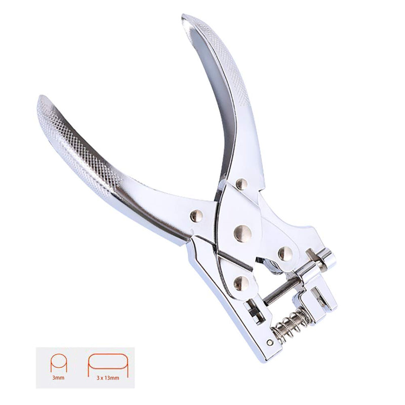 [Australia - AusPower] - Kucaa Round & Slot 2 in 1 Hole Punch Handheld Pliers for Paper PVC Card ID Card Badge (3mm Round & Slot) 3mm Round & Slot 