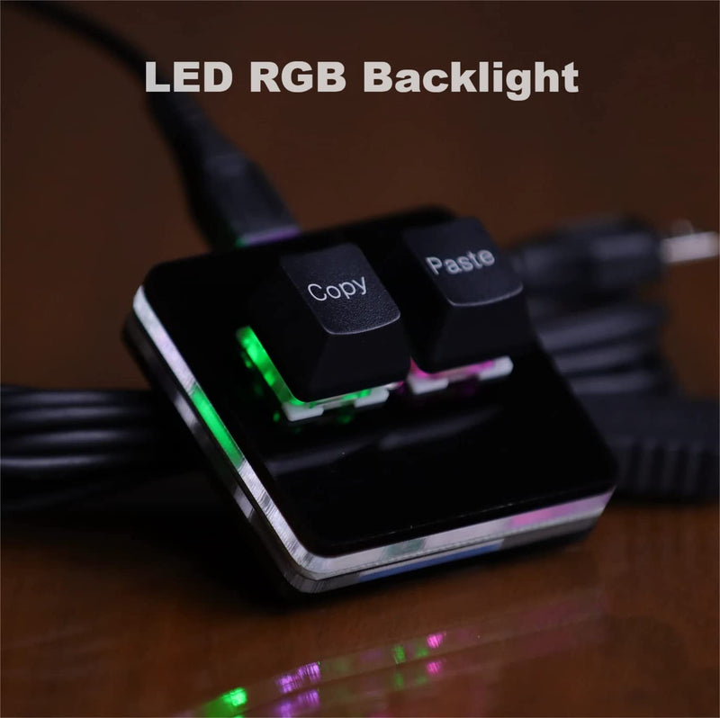 [Australia - AusPower] - BTXETUEL Copy and Paste 2-Key Keyboard SAYO OSU Keypad Hotswap One Handed Mechanical Gaming Keyboard Cherry Switch RGB Backlit Mini USB Keypad for macros or Rhythm Games 