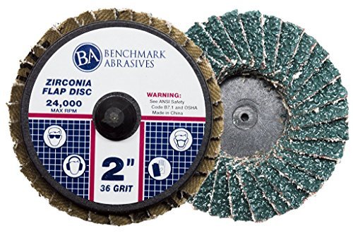 [Australia - AusPower] - Benchmark Abrasives 2" Quick Change Zirconia Flap Discs - 10 Pack (36 Grit) 36 Grit 