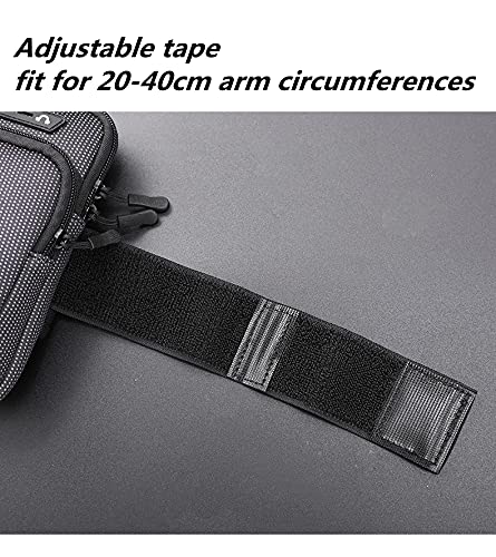 [Australia - AusPower] - WAMEDA Armband Phone Bag Running Wrist Bag Protective Cover Retractable Belt Sports Armband for iPhone 12 12 Pro Max Samsung Galaxy (Polka Dots (Black)) Polka Dots (Black) 