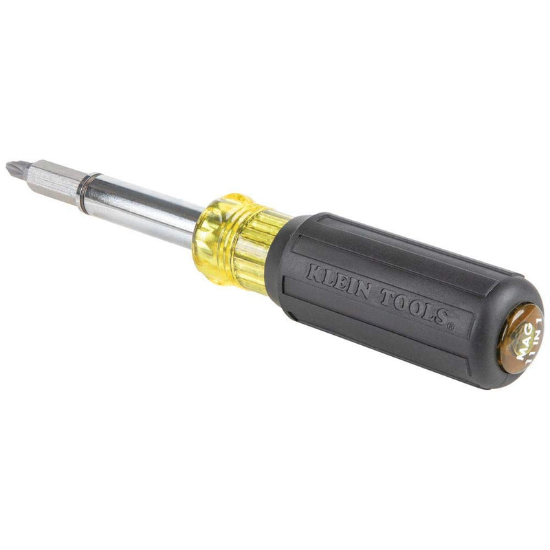 [Australia - AusPower] - Klein Tools 32500MAG Magnetic Multi-Bit Screwdriver / Nut Driver, 11-in-1 Multi Tool with 8 Bits, 3 Nut Driver Sizes, Cushion Grip Handle 