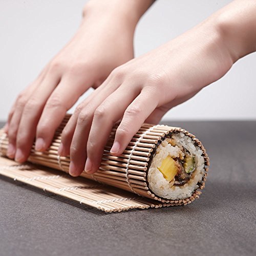 [Australia - AusPower] - Sushi Making Kit, Delamu Bamboo Sushi Mat, Including 2 Sushi Rolling Mats, 5 Pairs of Chopsticks, 1 Paddle, 1 Spreader, 1 Beginner Guide PDF, Roll On, Beginner Sushi Kit 