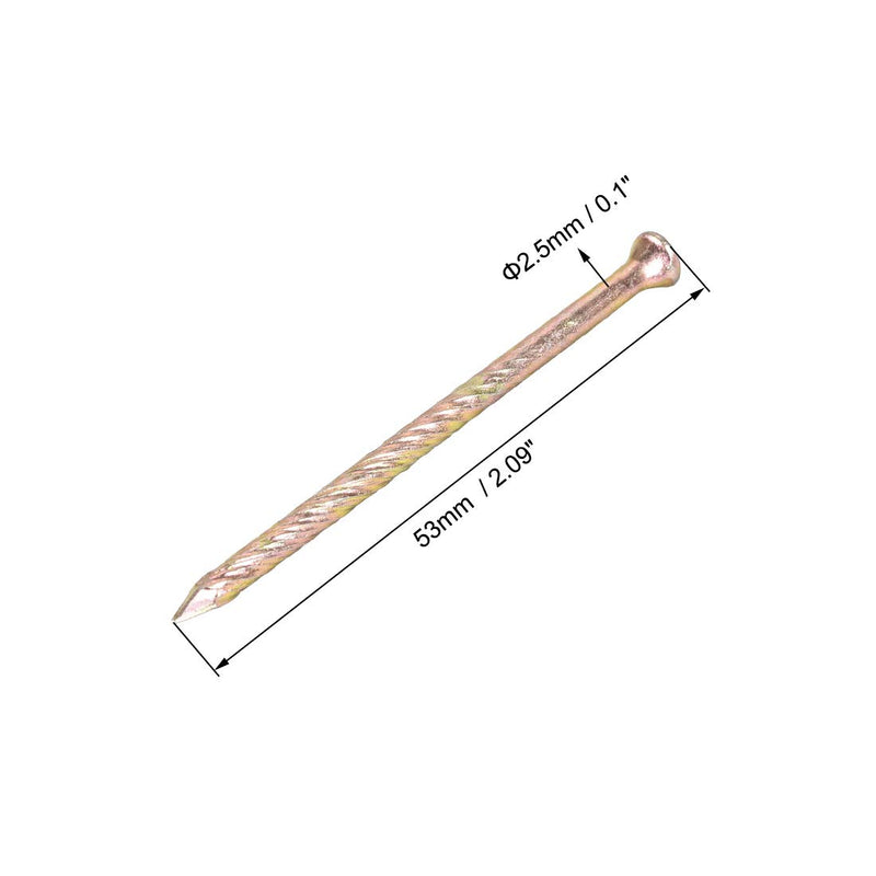 [Australia - AusPower] - uxcell Spiral Deck Nails Carbon Steel Nail Spiral Shank 53mmx2.5mm(LxD), 100 Pcs 