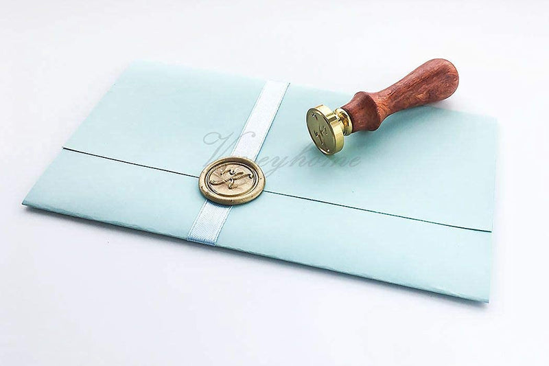 [Australia - AusPower] - VOOSEYHOME Initial Handwritten Letter Alphabet K Wax Seal Stamp with Rosewood Handle, Decorating on Gift Packing Invitation Mail Envelope Card Book for Birthday Themed Parties Weddings Signatures Letter K 