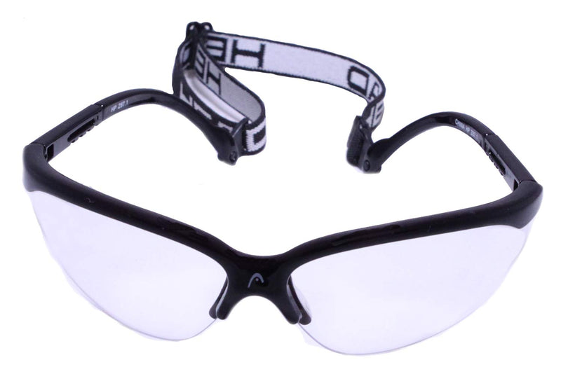 [Australia - AusPower] - HEAD Racquetball Goggles - Pro Elite Anti Fog & Scratch Resistant Protective Eyewear w/UV Protection (Black) 