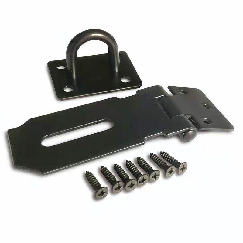 [Australia - AusPower] - Axuansor Padlock Hasp Latch Lock 3 Inch Stainless Steel Door Locks Hasp Latch Matte Black Hasp Lock Gate Hasp for Door Shed Cabinet with Screws 2 PCS 