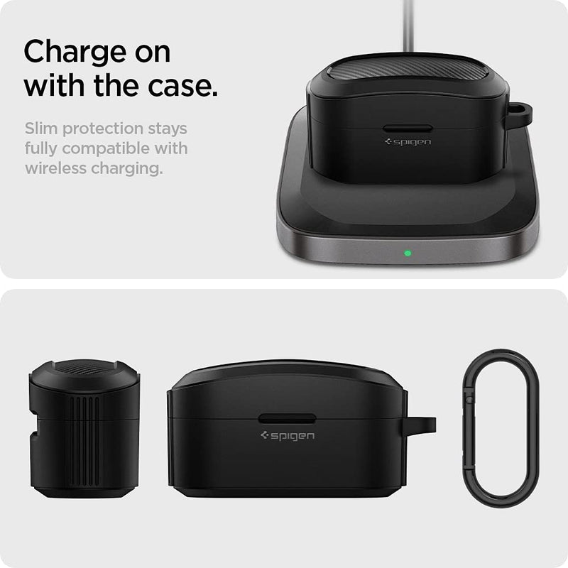 [Australia - AusPower] - Spigen Rugged Armor Designed for Sony WF-1000XM4 Case Cover (2021) - Matte Black 