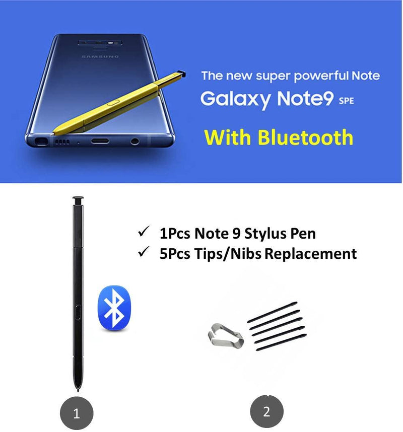 [Australia - AusPower] - Note 9 Stylus Pen (WithBluetooth) Replacement for Samsung Galaxy Note 9 N960 All Versions Stylus Touch S Pen with Tips/Nibs (Black) Black 