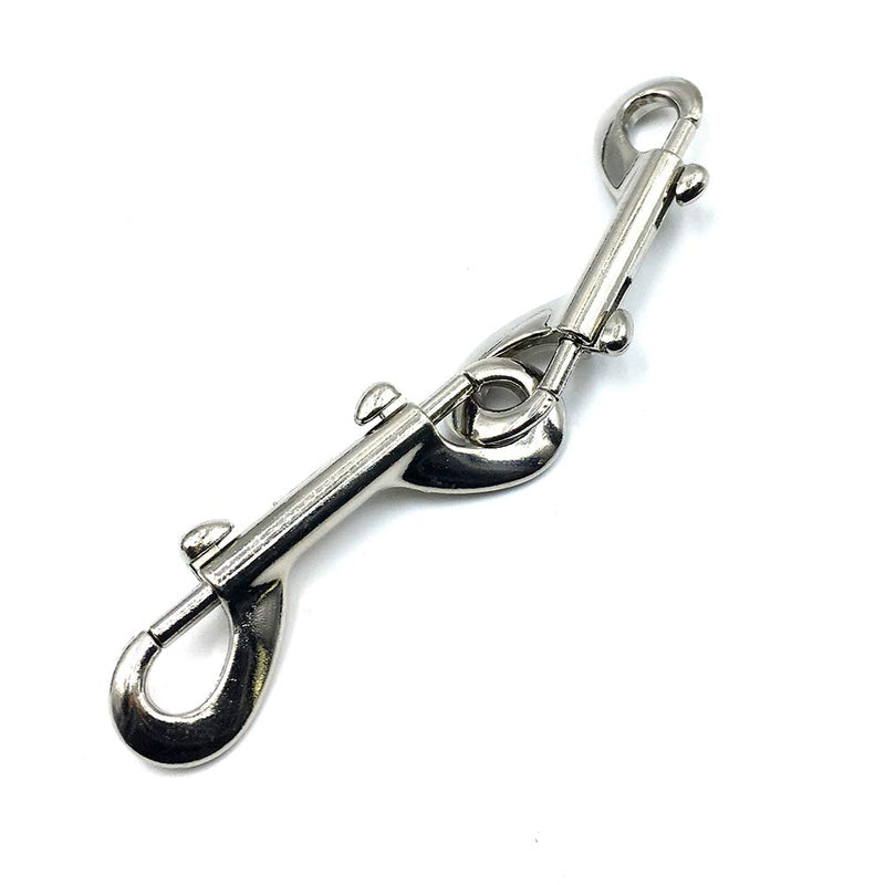 [Australia - AusPower] - Bolt Snaps Double Ended Hook Heavy Duty 3.5inch Zinc Alloy Trigger Chain Metal Clips Key Holder Water Bucket Pet Dog Leash Garage Use Horse Tack Hammock Lobster Fastener Silver Pack of 10 (Silver) 