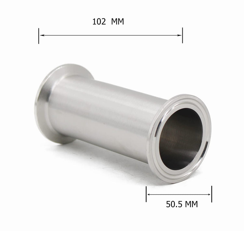 [Australia - AusPower] - QMINOX 1.5 Inch SS304 Sanitary Spool Tube with Clamp Ends,Seamless Round Tube with 1.5" Tri Clamp 50.5mm Ferrule Flange(Tube Length:4 Inch/102mm) Tube Length:4 Inch/102mm 