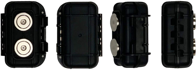 [Australia - AusPower] - Family1st Magnetic Case for Real-Time GPS Trackers - Powerful Twin Magnets for Easy Fixing - Weatherproof & Waterproof Stash Box for Storing Keys, Cash, Meds, Fobs, Jewelry, Money and More, Black 