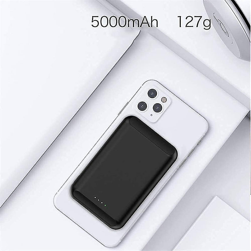 [Australia - AusPower] - 1st Magnetic Wireless Power Bank Gen Mag-Safe Power Bank Wireless Portable Charger, Magnetic Fast 5000MAH USB C, Back Up Battery Charger Power Supply (White) White 