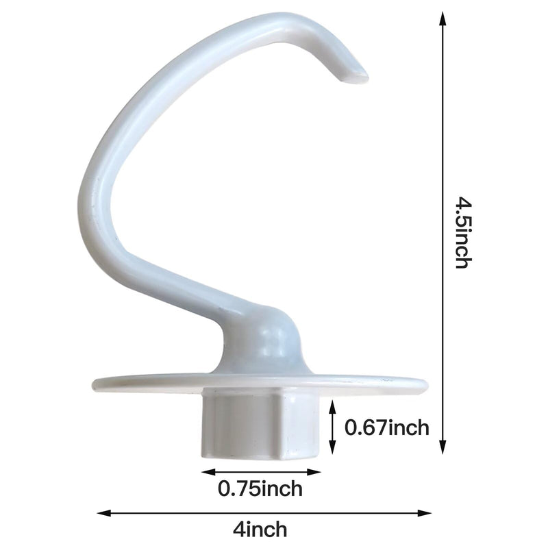 [Australia - AusPower] - JRSHOME Replacement K45DH Dough Hook for KitchenAid Mixer KSM45, KSM75, KSM75WH, KMS85, KSM85PS, KSM88, KSM88PSQ, KSM90, KSM90WH, KSM96, KSM97, KSM100, KSM103, KSM105 Models - 4.5/5.0 Quart Bowel 