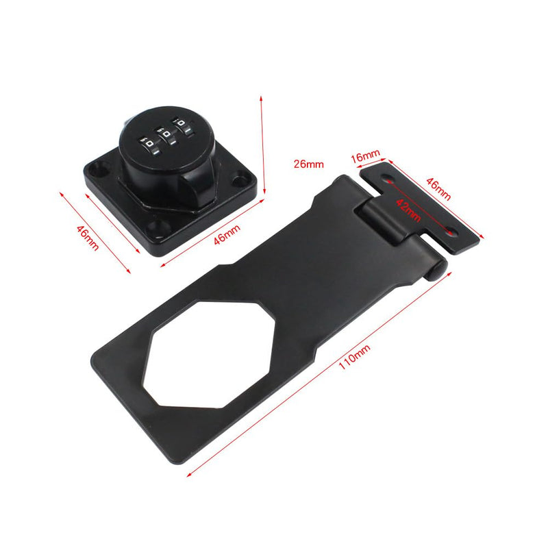 [Australia - AusPower] - Knob Buckle Lock Home Cabinet Combination Lock Cabinet Door Combo Lock Cabinet Barn Door Bathroom Outdoor Garden (Black) 