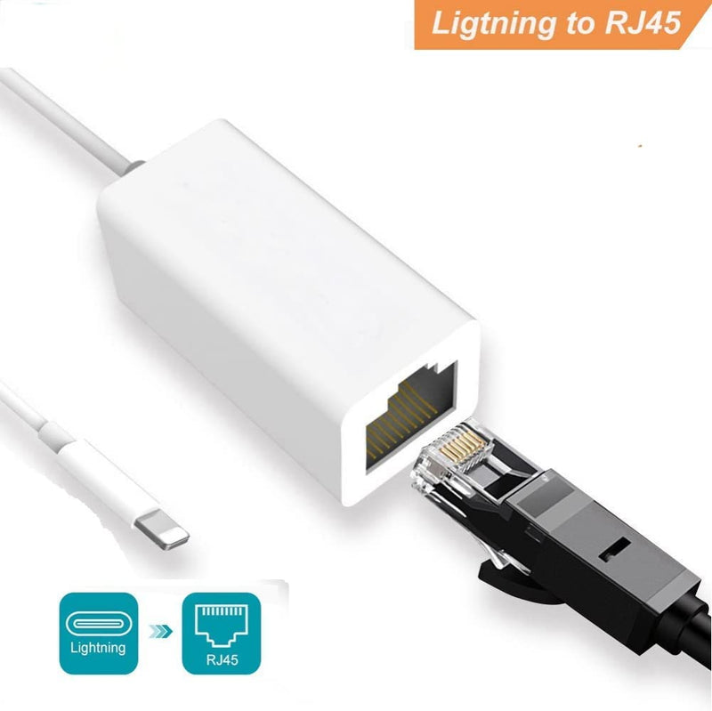 [Australia - AusPower] - [Apple MFi Certified] Lightning to Ethernet Adapter,RJ45 Ethernet LAN Network Adapter Cable with 8 Pin Connector Compatible with iPhone 13/12/11/XS/XR/X/8/7/iPad/iPod, Plug and Play, Supports 100Mbps 