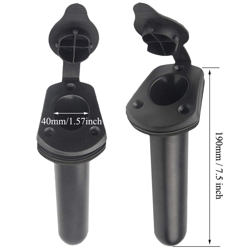 [Australia - AusPower] - WMYCONGCONG 2 PCS Kayak Deck Plastic Flush Mount Fishing Boat Rod Holder with Cap Cover for Kayak Boat Canoe 