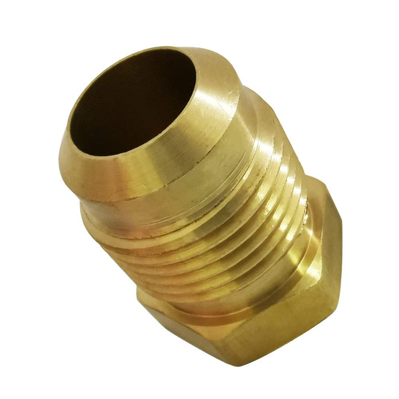 [Australia - AusPower] - Legines Brass Flared Plug 3/8" Tube OD, SAE 45 Degree Flare Tube Fitting（Pack of 2） 39×6 