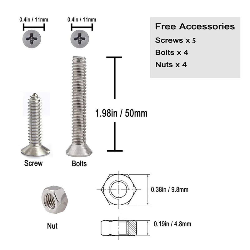 [Australia - AusPower] - ZOMCHAIN Marine VHF Antenna Mounts, Ratchet Mount, 316 Stainless Steel Adjustable Base Mount for Boat 