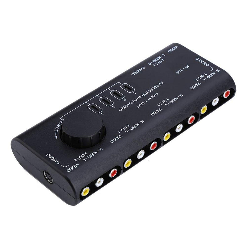 [Australia - AusPower] - RCA Switch Box 4 in 1 Out AV RCA Game Switch Box Audio Video Signal Switcher for Set-top Box DVD VCD TV 