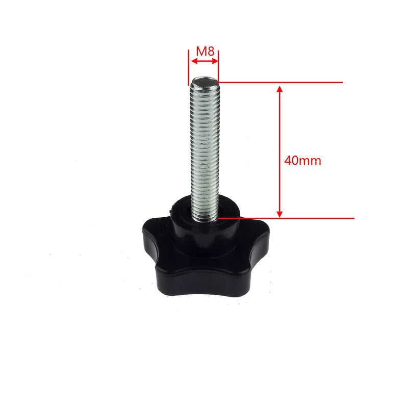 [Australia - AusPower] - Kasteco 6 Pack Black 8mm(M8) x 40mm Thread Replacement Star Hand Knob Tightening Screw 6 Pack M8 X 40mm 