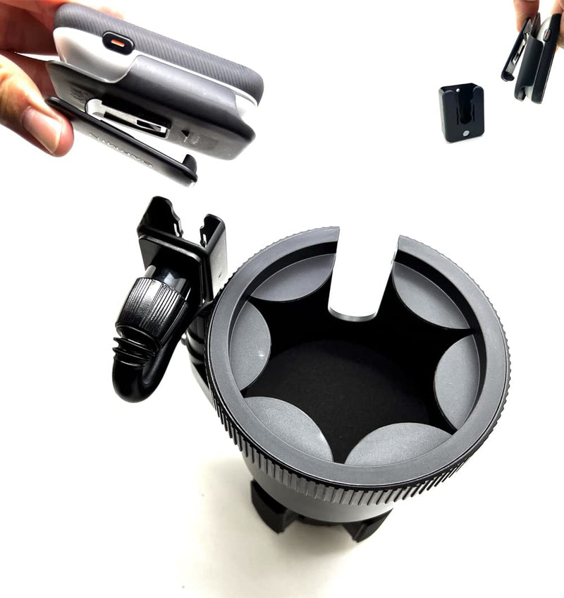 [Australia - AusPower] - LycoGear Adjustable Car Drink Cup Holder Organizer Expander Mount w/Universal Ham CB Radio Microphone Mic Hanger Holder for ThermoFlask Coleman Yeti Hydro Flasks Nalgenes Camelbak Insulated Tumbler 